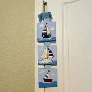 Hand painted Sailboat Wall Art